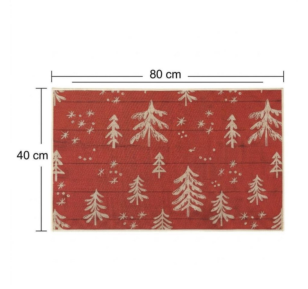 GarveeMore Fußmatte Weihnachtliche Fußmatte 40x60/40x80cm, rutschfest Silikonrücken, rutschfest, waschbar, abriebfest, haustierfreundlich Bild 4