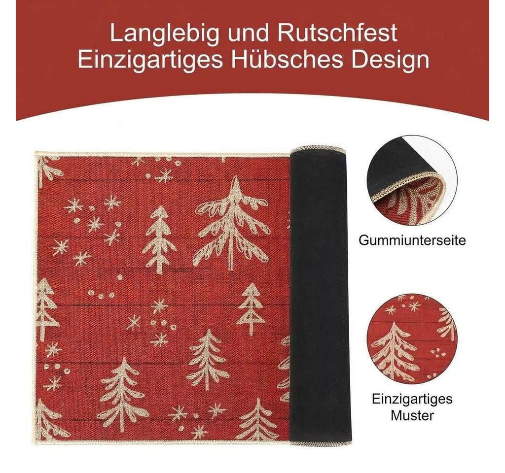 GarveeMore Fußmatte Weihnachtliche Fußmatte 40x60/40x80cm, rutschfest Silikonrücken, rutschfest, waschbar, abriebfest, haustierfreundlich Bild 5