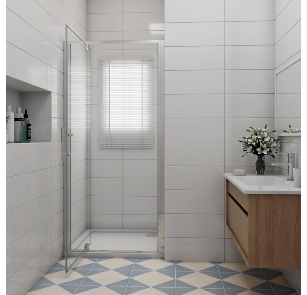 Duschparadies Dusch-Schwingtür 185cm Einzel Schwenktür Drehtür Nischentür Duschabtrennung Duschtür, 70x185 cm, Sicherheitsglas, beidseitig montierbar,mit festteil
