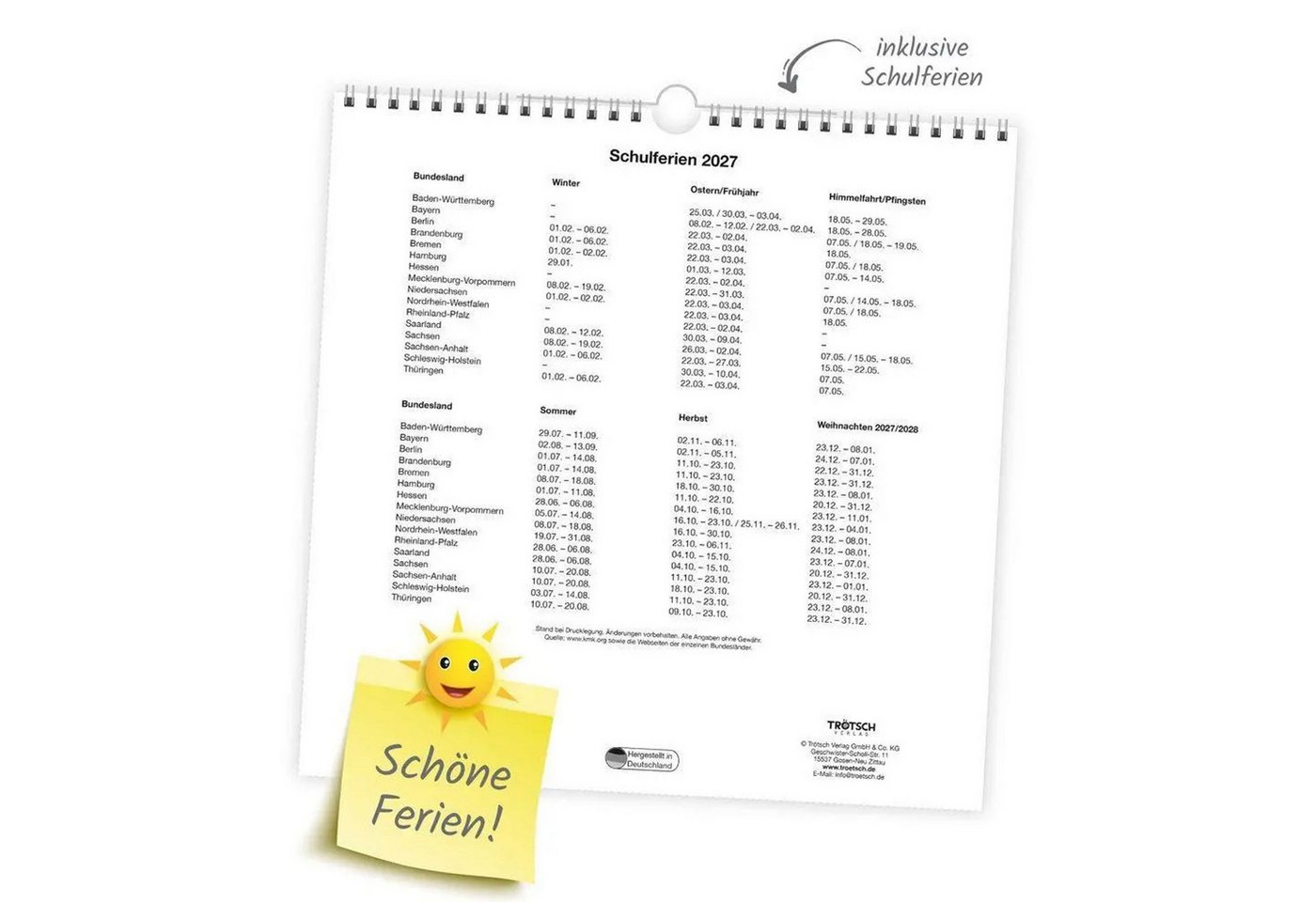 Wandkalender TRÖTSCH - Technikkalender DDR-Traktoren 2027 Bild 2