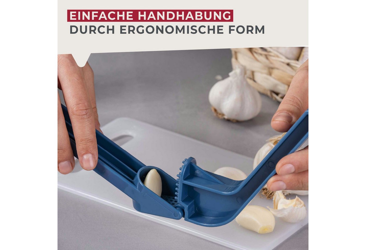 FACKELMANN Knoblauchpresse Küchenhelfer, Knoblauchquetsche, Knoblauchzerkleinerer