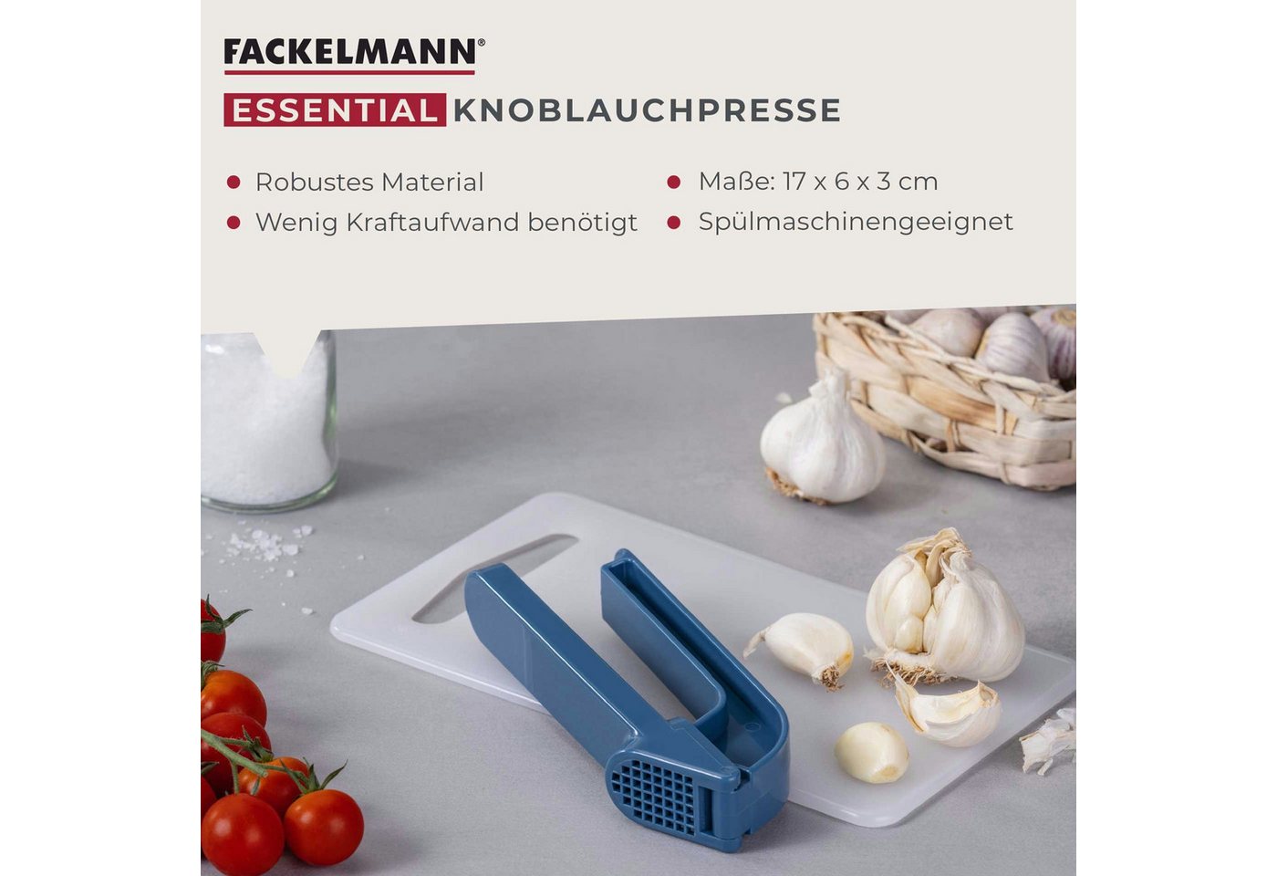 FACKELMANN Knoblauchpresse Küchenhelfer, Knoblauchquetsche, Knoblauchzerkleinerer Bild 3
