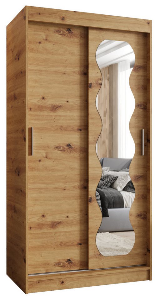 ABIKS MÖBEL Schwebetürenschrank SPOTI Schlafzimmerschrank, mit Spiegel, Kleiderstange und Regalen Bild 3