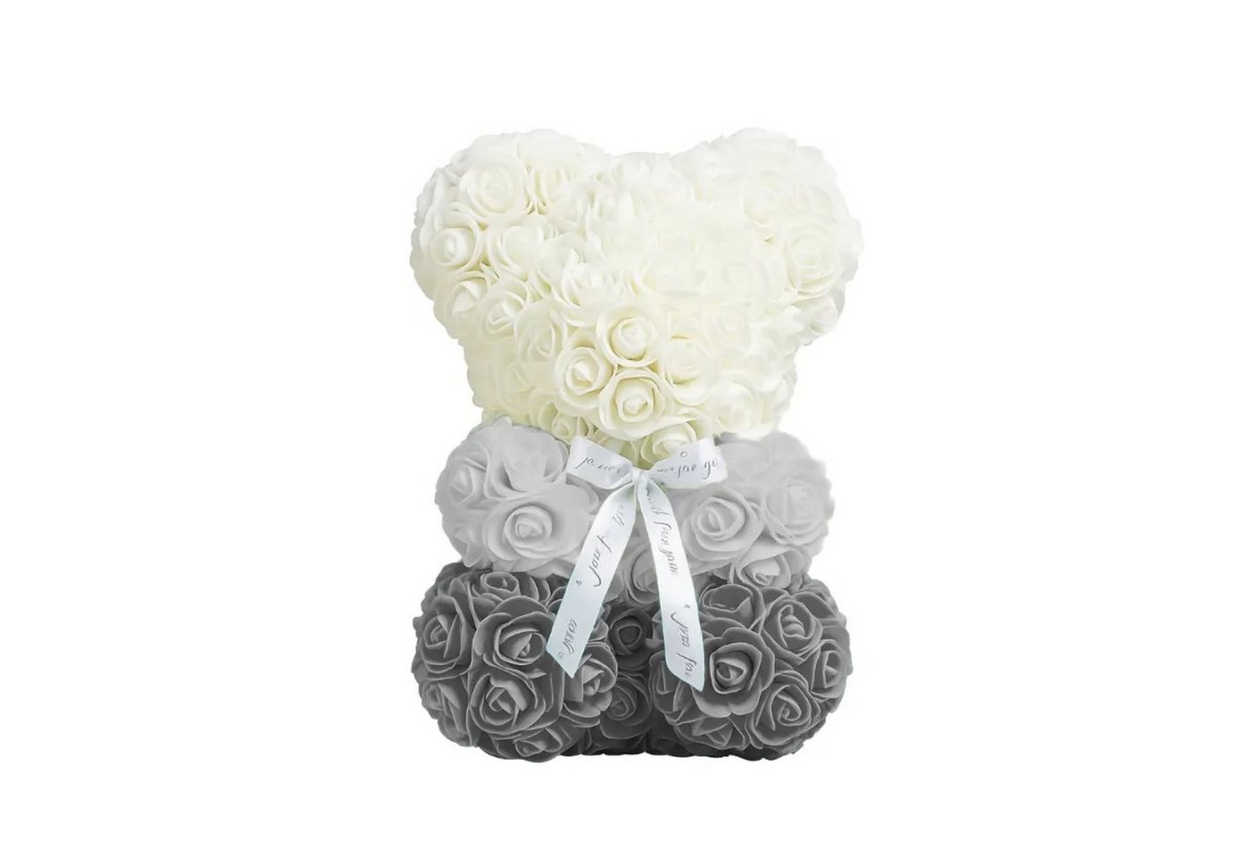 AMORE MIO LED Dekofigur Rosen Teddybär LED Deko Geschenkbox 25 cm Kunstblumen Teddy, LED fest integriert, Warmweiß, Kunstrosen Teddybär LED Beleuchtung Geschenkbox dekorativ Bild 3