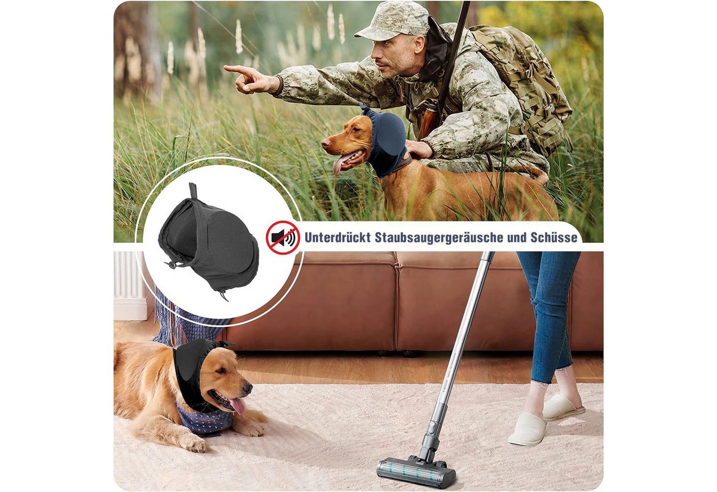 feinlux Kapselgehörschutz Kapselgehörschutz Geräuschunterdrückung Kopfhörer für Hunde, (Packung, Gehörschutz für Hunde), Für optimalen Komfort, Lärmschutz und Wärme Bild 3