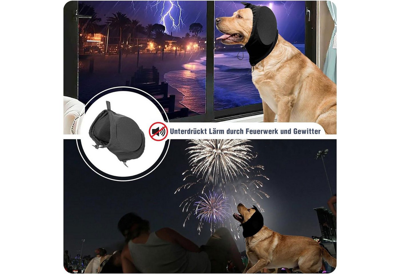 feinlux Kapselgehörschutz Kapselgehörschutz Geräuschunterdrückung Kopfhörer für Hunde, (Packung, Gehörschutz für Hunde), Für optimalen Komfort, Lärmschutz und Wärme Bild 4