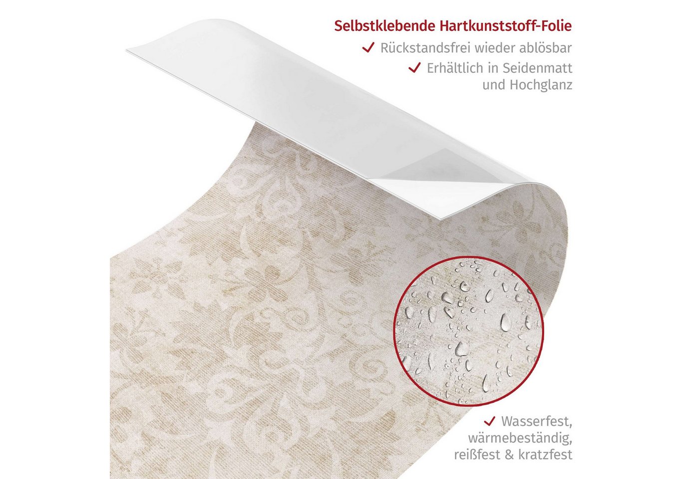 Bilderdepot24 Duschrückwand Muster beige Duschrückwand ohne Bohren Dusche Shabby, (1-tlg., 0,61 mm starke Folie selbstklebend Wandpaneele Dusche versch. Größen), fugenlose & wasserfeste Motiv Rückwand Wandverkleidung für Duschkabine Bild 4