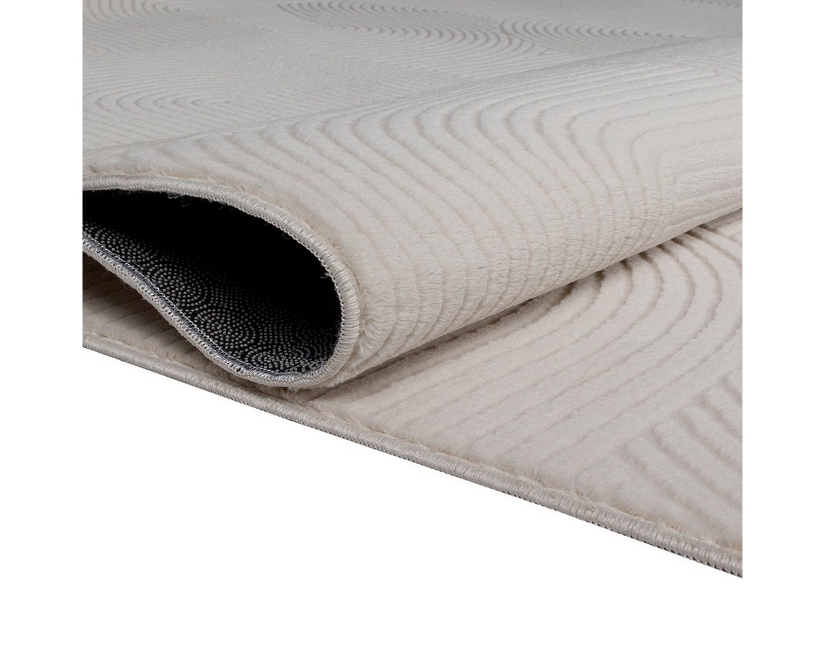 TeppichHome24 Teppich Schöner weicher Teppich mit Linienmuster in creme, rechteckig, Höhe: 1.6 mm Bild 2