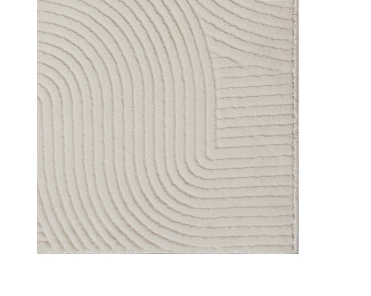 TeppichHome24 Teppich Schöner weicher Teppich mit Linienmuster in creme, rechteckig, Höhe: 1.6 mm Bild 5
