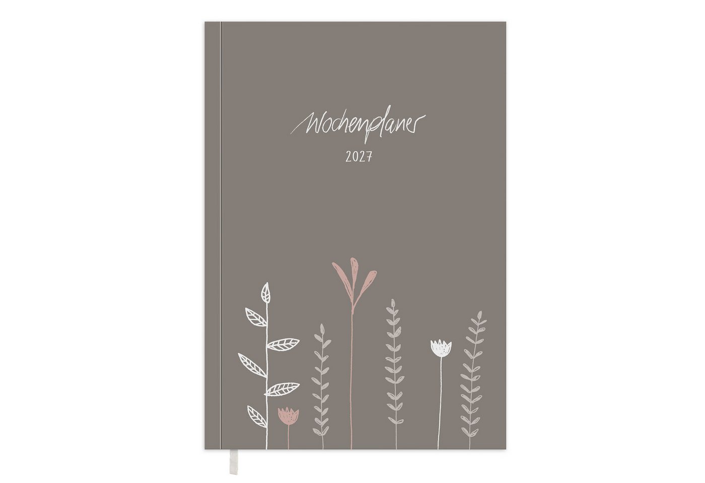 Eine der Guten Verlag Terminkalender Terminplaner 2027 - A5, grau rosa, 1 Doppelseite / Woche, 144 S. FSC-Papier, Softcover, klimaneutral Bild 3