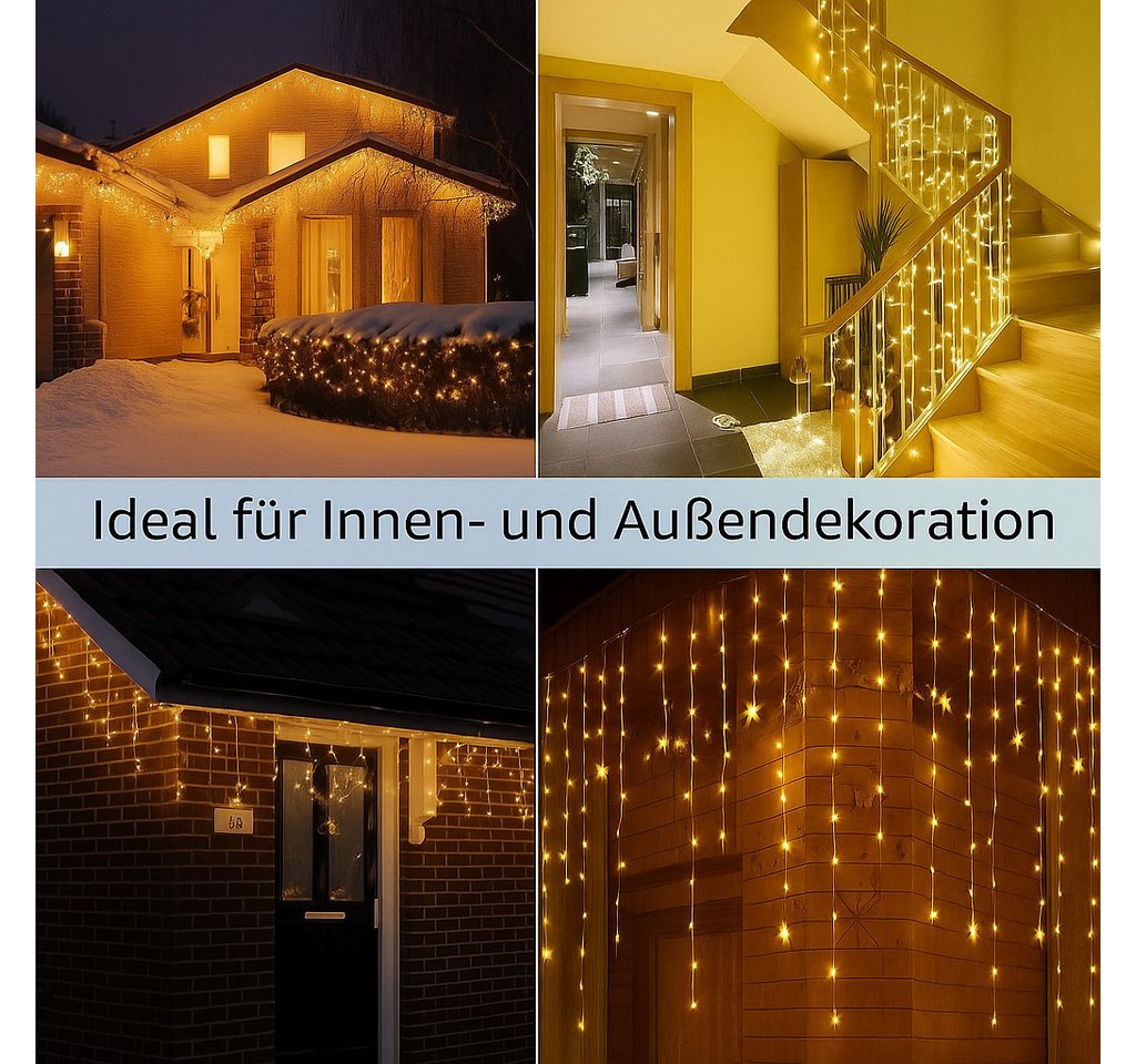 Diyarts LED-Lichternetz, 480-flammig, 15,75m Warm- & Kaltweiß Lichterkette 11 Modi, Timer & Fernbedienung Bild 4