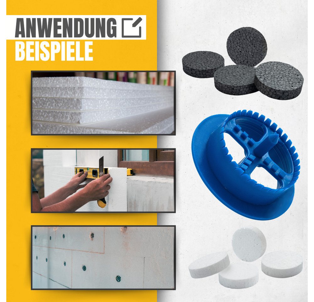 STRÜBER Dämmstoffdübel WDVS SET (Styroporscheiben + 1 x Styroporfräser), (1000-tlg), WDVS, Wärmedämmung, Dämmstoffdübel Bild 2