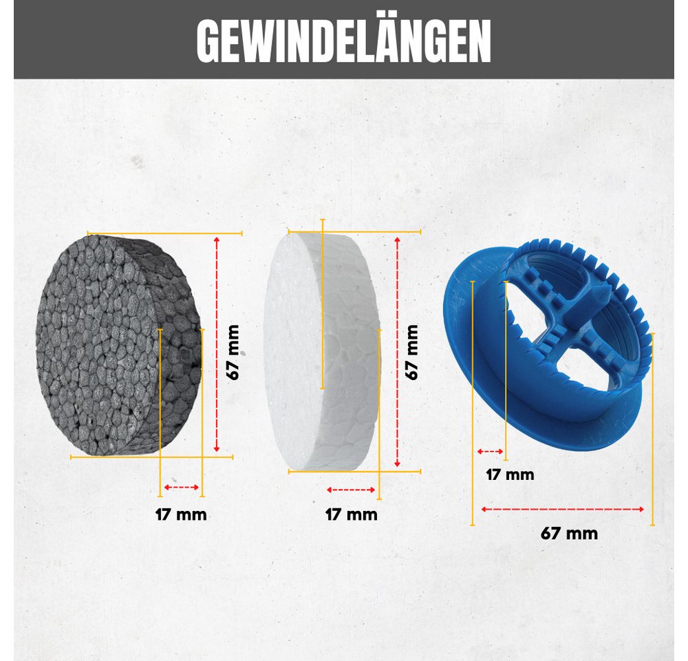STRÜBER Dämmstoffdübel WDVS SET (Styroporscheiben + 1 x Styroporfräser), (1000-tlg), WDVS, Wärmedämmung, Dämmstoffdübel Bild 3