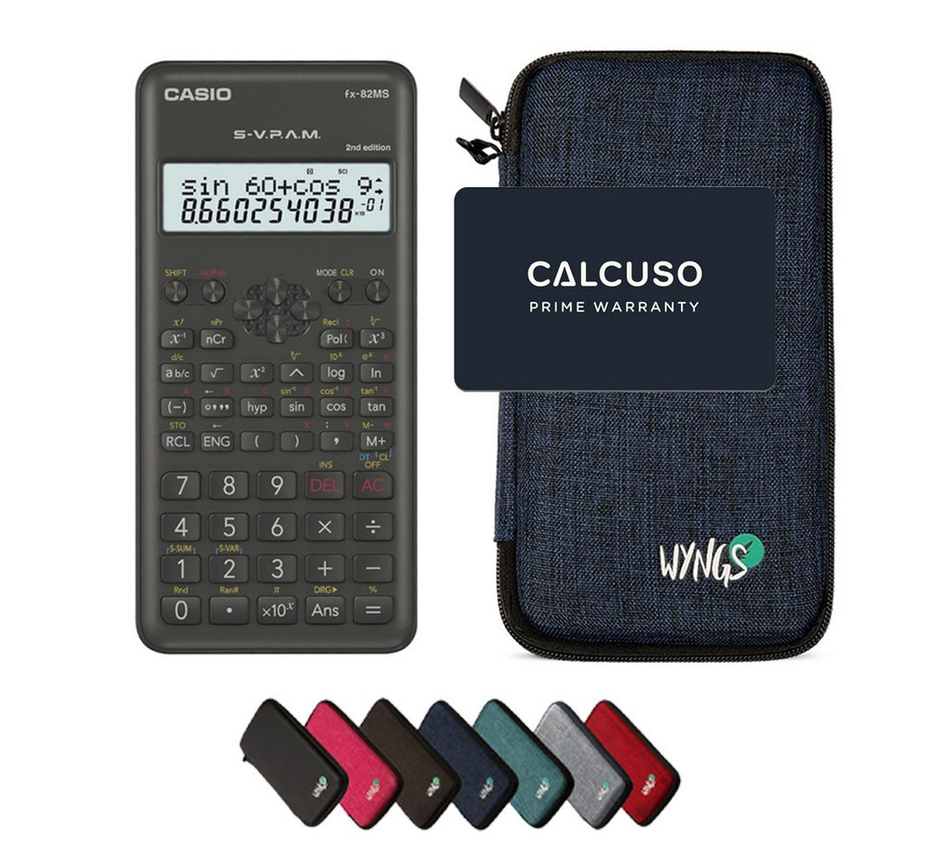 CASIO Taschenrechner fx-82MS 2nd edition inkl. WYNGS Schutztasche Blau Bild 4