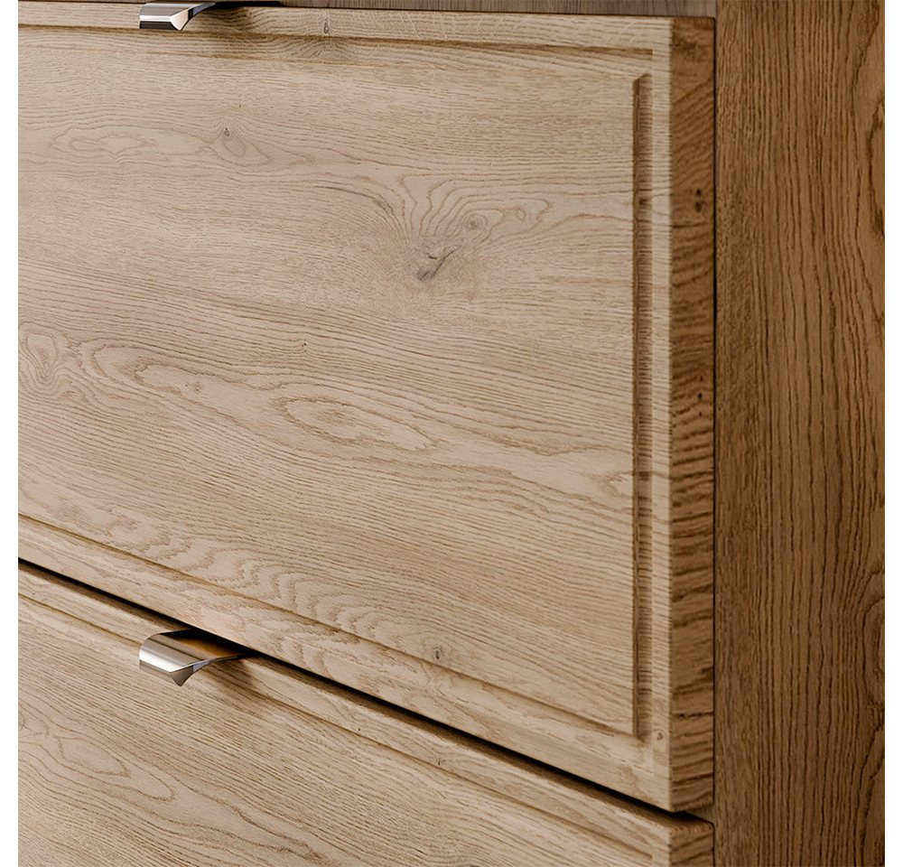 Lomadox Waschbeckenschrank TEMUCO-56-CREMONA 80 cm breit in Eiche mit Rahmenfräsung, 2 Schubladen, wandhängend Bild 2