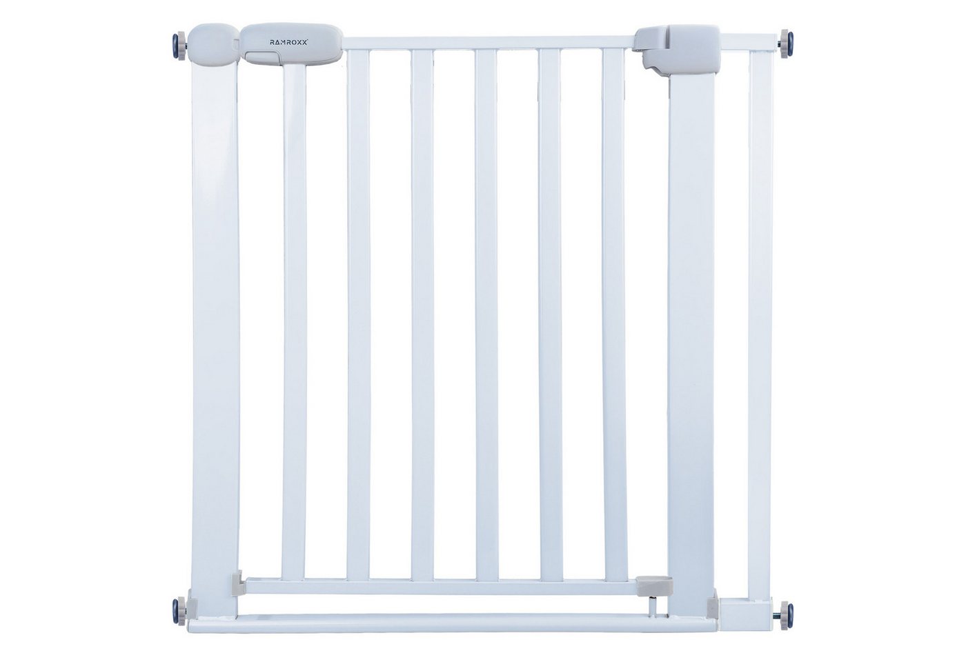 RAMROXX Treppenschutzgitter 82-92cm Türgitter Weiß RAMROXX Kindersicherung 77cm Hoch Bild 5