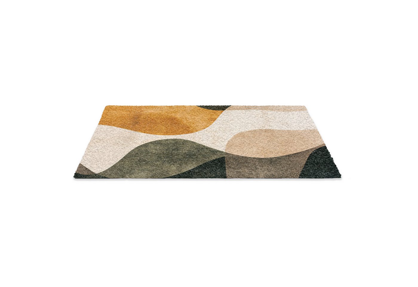 MuchoWow Fußmatte Formen - Ockergelb - Abstrakt, Rechteckig, innen Schmutzfangmatte, Tür, Schmutzfänger Flur, Teppich 60x40 cm Bild 2