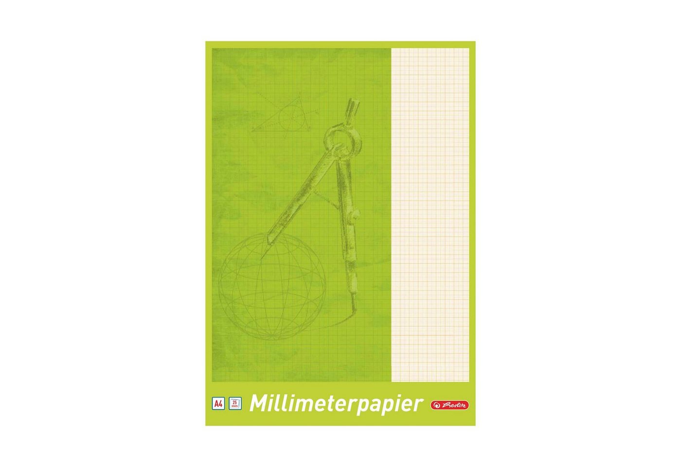 Herlitz Geschäftspapier 5 Blöcke Herlitz Millimeterpapier / 25 Blatt je Block / DIN A4