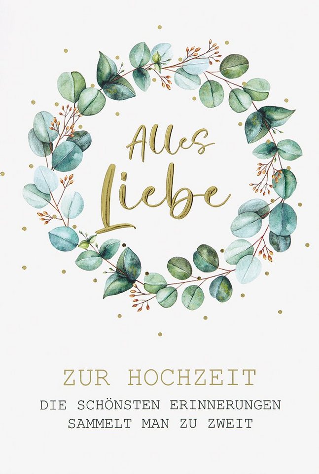 BSB Grußkarten Hochzeit - Glückwunschkarte im Format 11,5 x 17 cm mit Briefumschlag