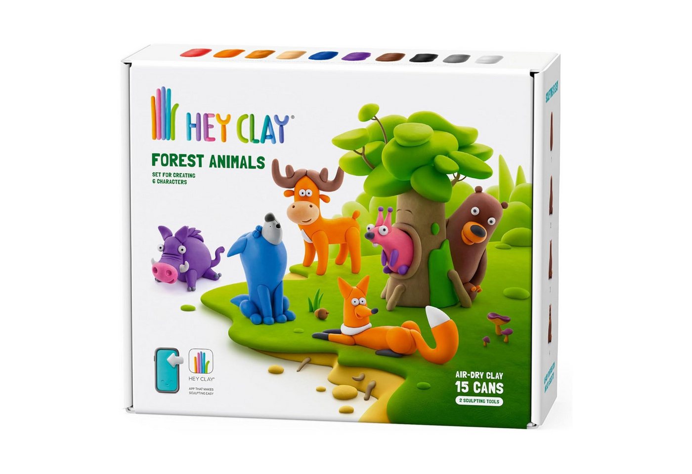 Hey Clay Modelliermasse Hey Clay Waldtiere, Plastikmasse + Zubehör, Modelliermasse, 15 Farben Bild 2