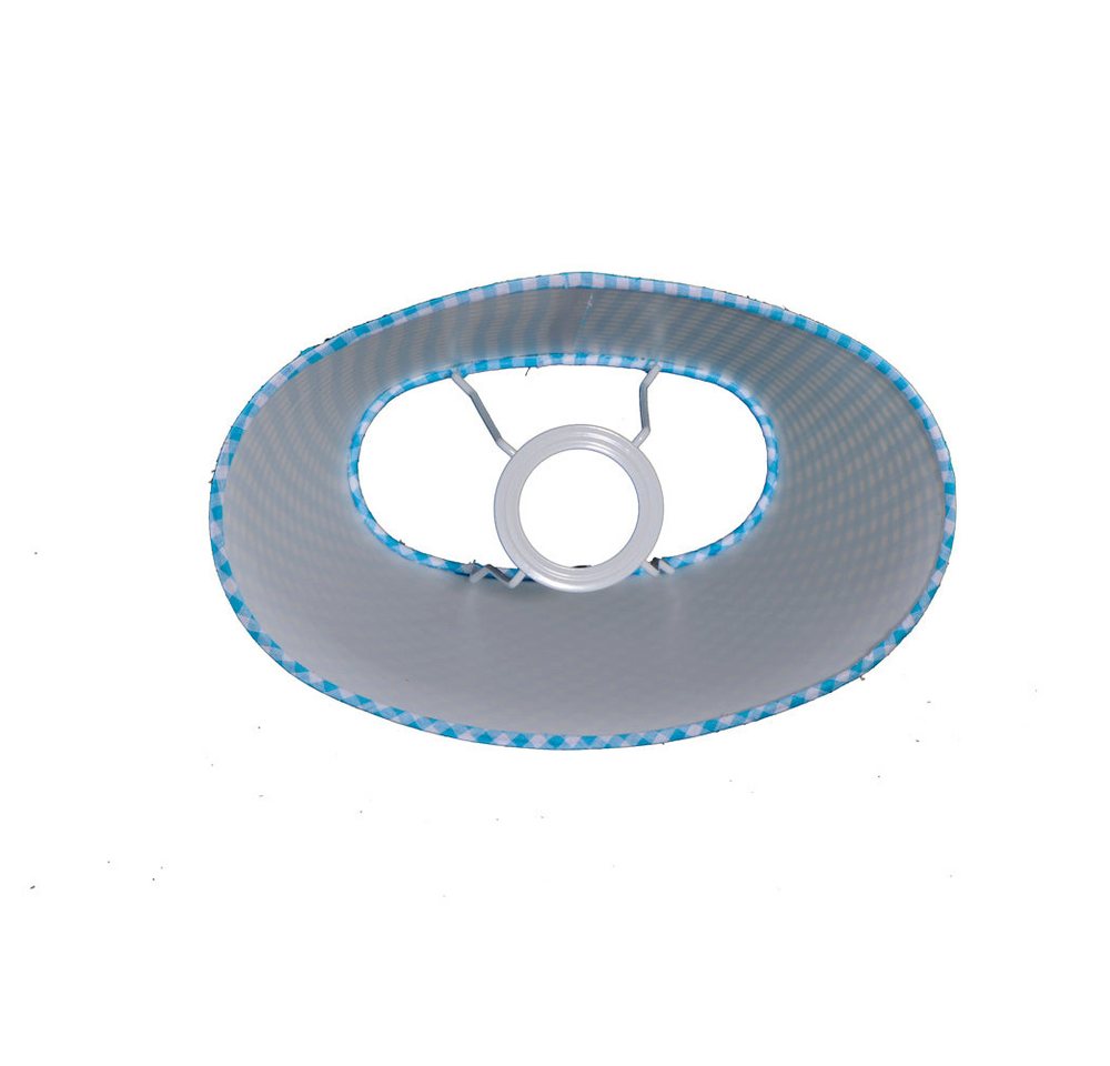 Dirk Davids Leuchten GmbH Lampenschirm Lampenschirm für Tischleuchte Chintz Aqua Blau Oval 24-14-14cm, Vielseitig verwendbar