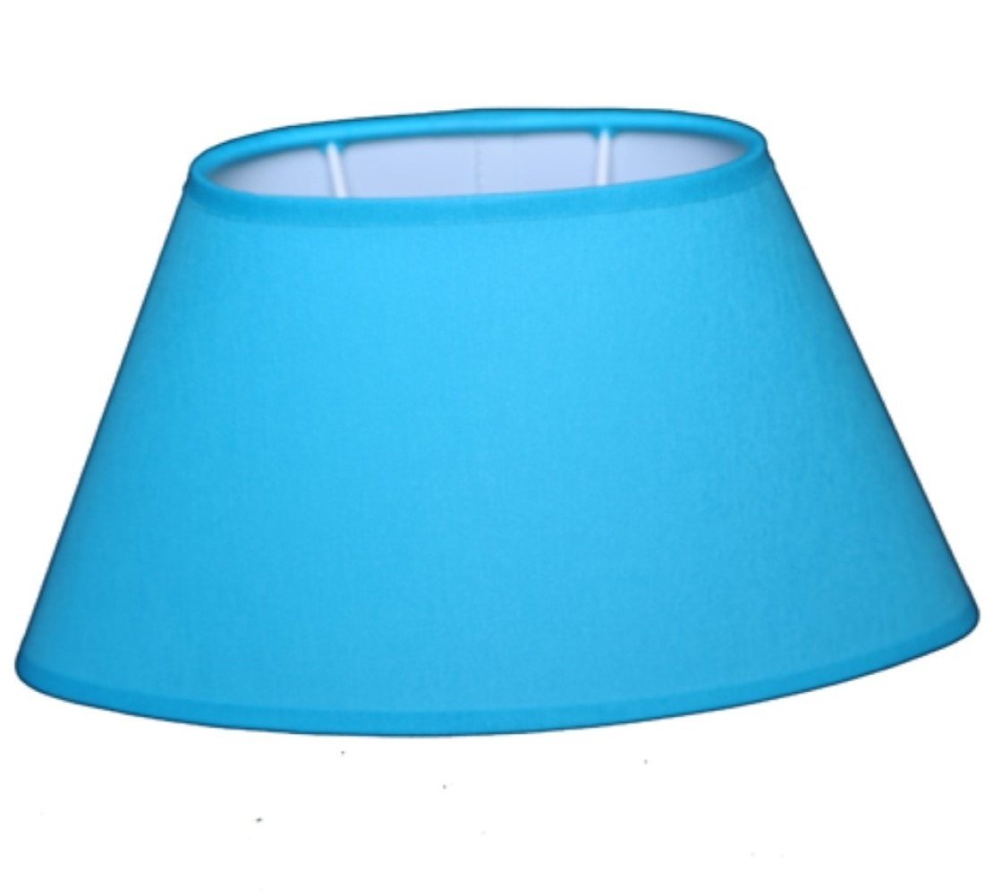Dirk Davids Leuchten GmbH Lampenschirm Lampenschirm für Tischleuchte Chintz Aqua Blau Oval 24-14-14cm, Vielseitig verwendbar Bild 2