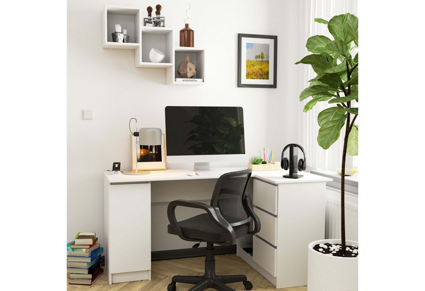 Raumhirsch Furniture Hängeregal Wandregal aus Laminat - Modernes Design für Jeden Raum - Bücherregal, Hochwertiges Hängeregal mit unsichtbarer Halterung, 60x20 cm Bild 4