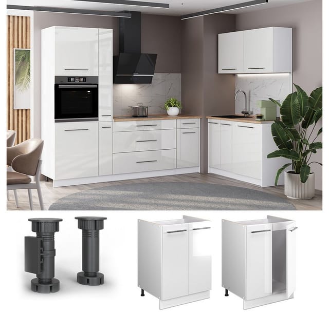 Vicco Unterschrank Fame-Line, Weiß Hochglanz/Weiß, 60 cm (1-St)