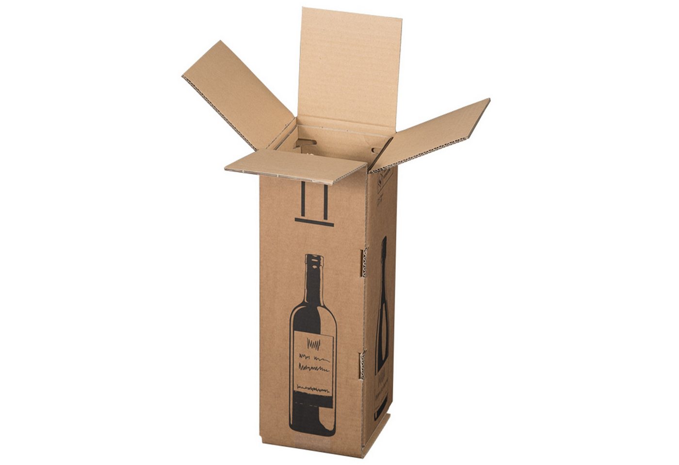 BB-Verpackungen Versandkarton Wein/Sekt/Magnum-Flaschenbox 1er, 144 mm x 144 mm x 425 mm, 5 Stück Bild 4