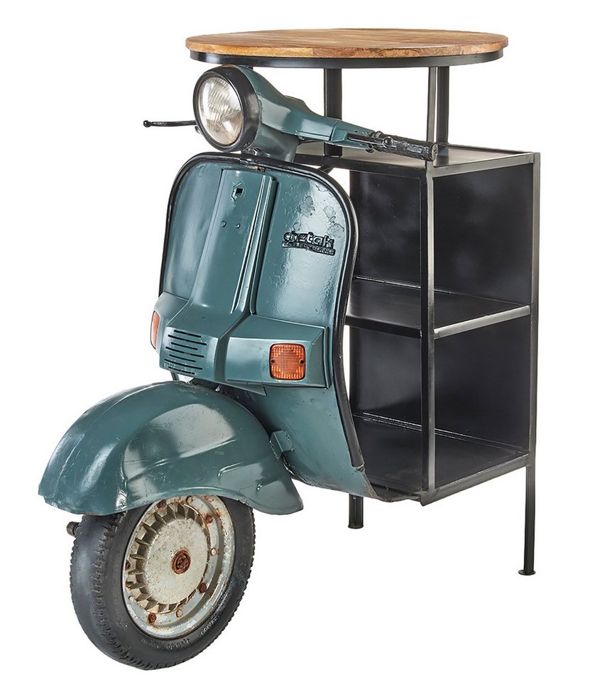 Kobolo Regal Scooter MotoTavolo aus Holz und lackiertem Metall im Vintagestil, 1-tlg. Bild 3