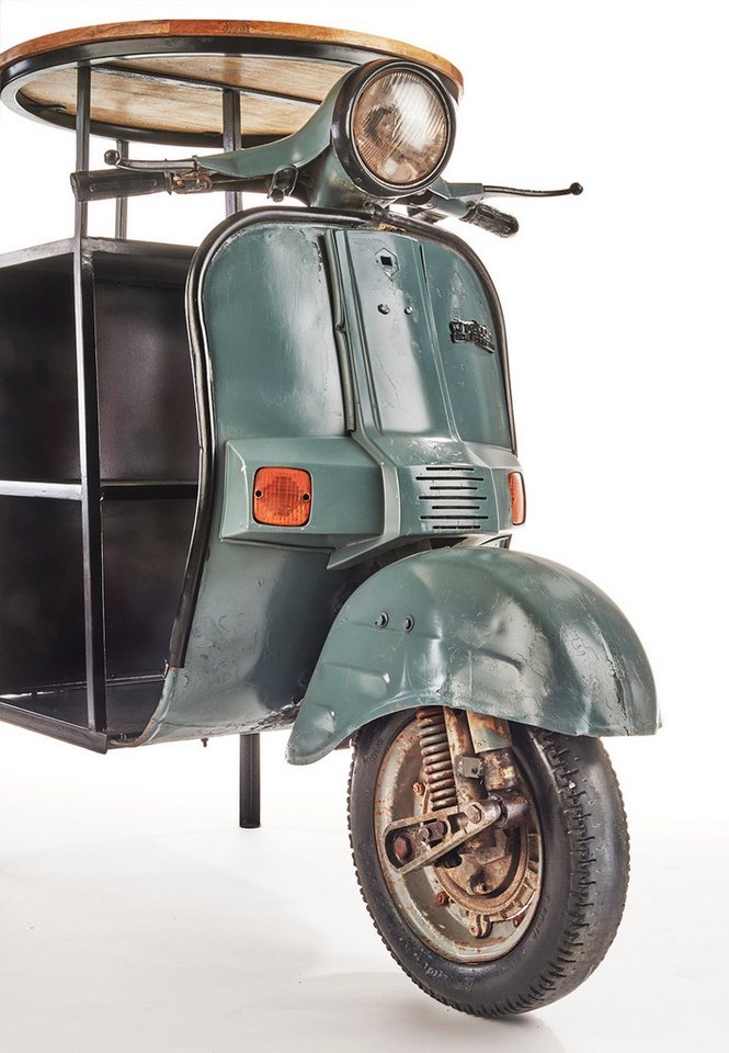 Kobolo Regal Scooter MotoTavolo aus Holz und lackiertem Metall im Vintagestil, 1-tlg. Bild 5