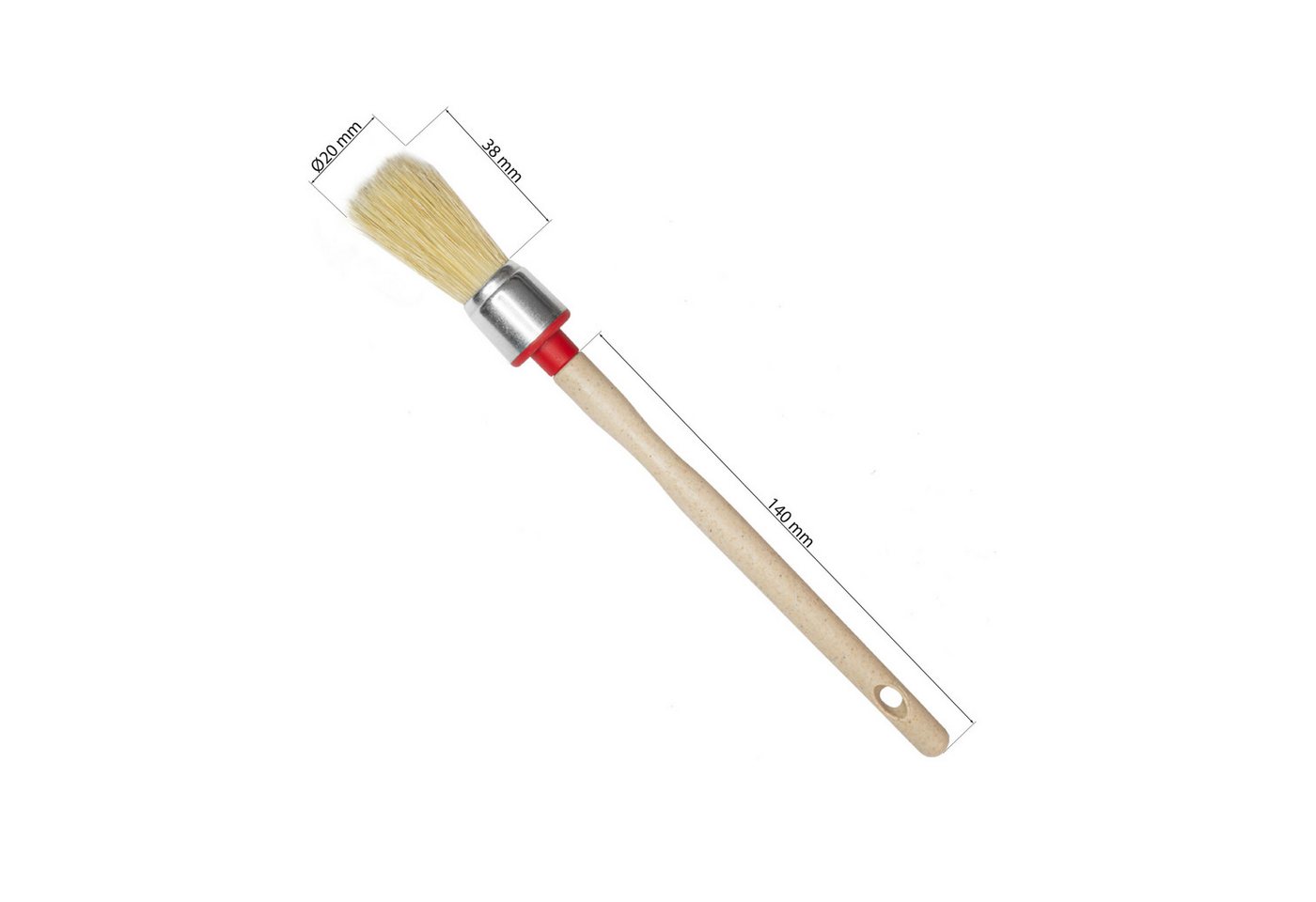 Prima-Online Malpinsel 4er Set Malerpinsel Flachpinsel Rundpinsel mit rot Griff 20 30 50 mm, (1 St) Bild 5