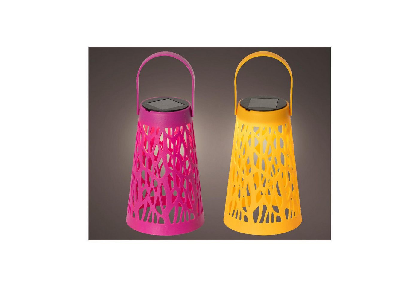 queence LED Solarleuchte Tischleuchte Tischlampe Solar Laterne, Lampions für Innen und Außen geeignet 11,5 cm x 18 cm
