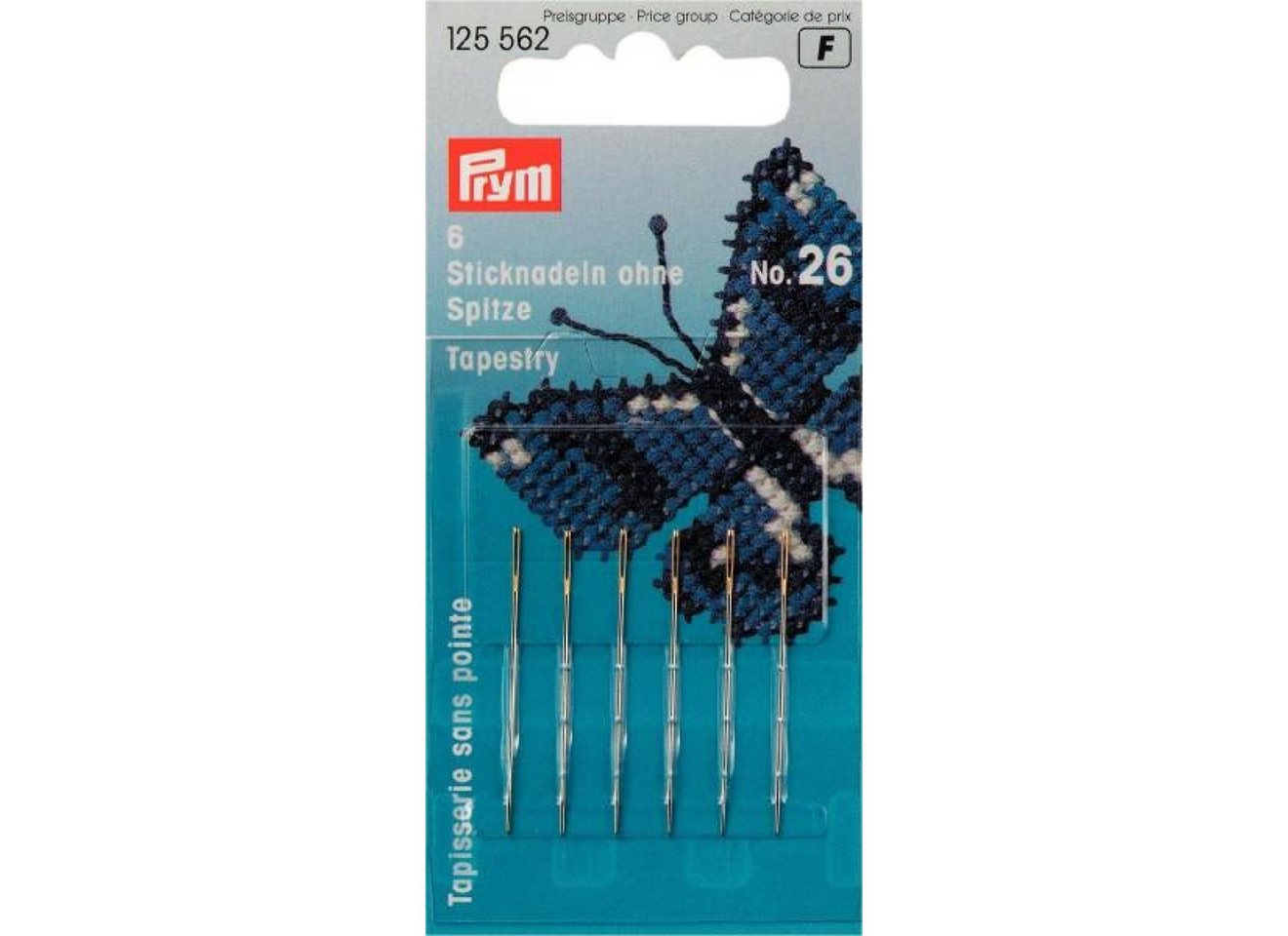 Prym Stricknadeln Sticknadeln ohne Spitze ST 26 0,60x34 mm silberfarbig 6 St