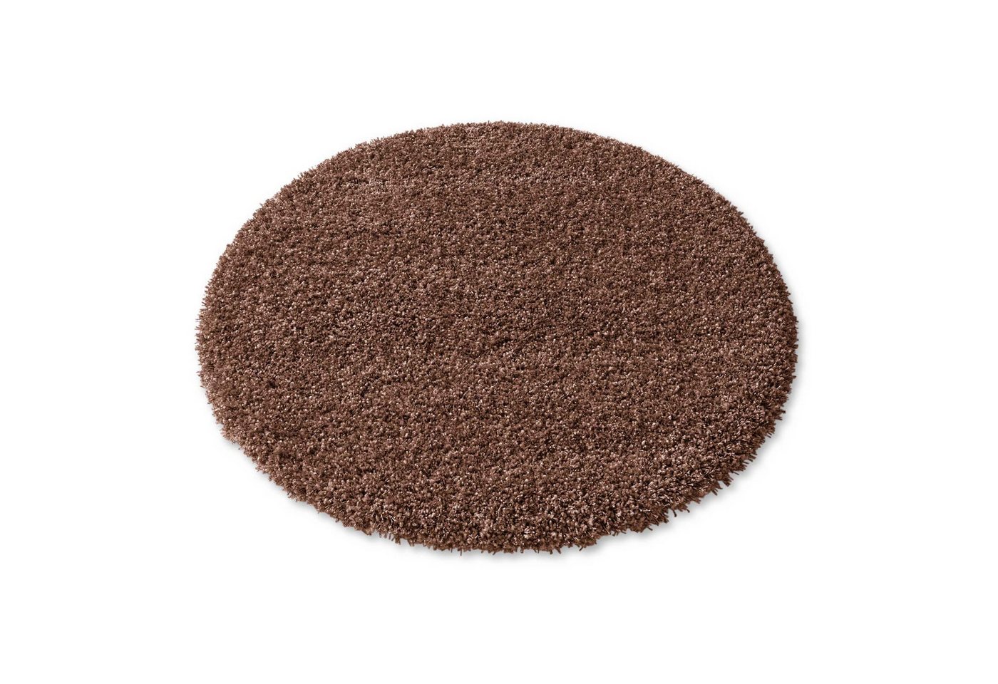 TaCa Home Langflor-Teppich Shaggy Teppich Langflor, rund, Höhe: 60 mm, Schlafzimmer Kinderzimmer Wohnzimmer, rostbraun - 120 x 120 cm rund Bild 5