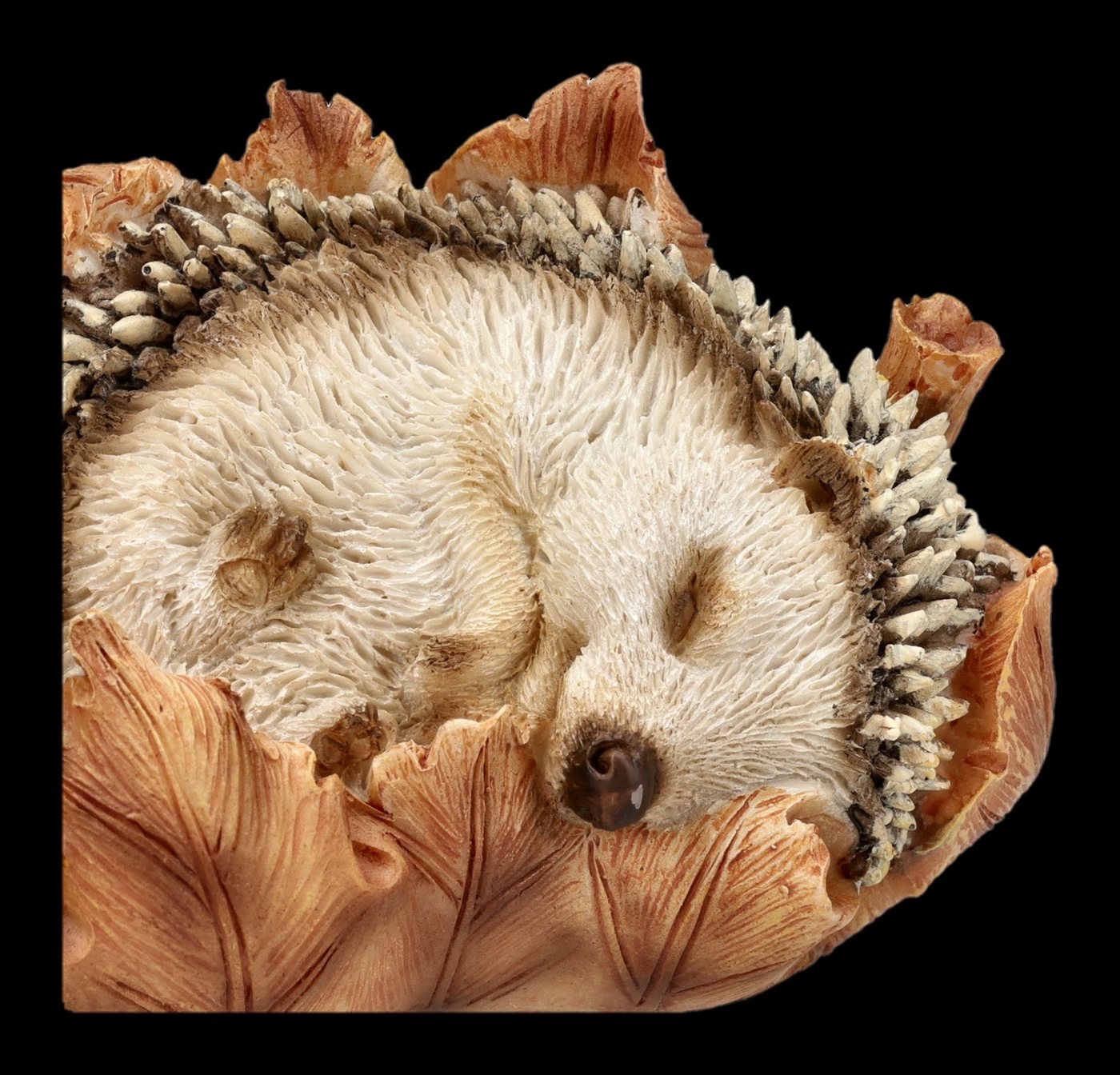 Figuren Shop GmbH Gartenfigur Igel Statue – Gartenfigur Tierdeko Winterschlaf Blatt Dekofigur 9 cm Bild 2