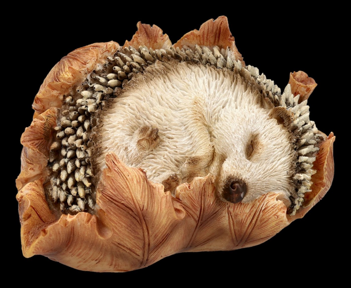 Figuren Shop GmbH Gartenfigur Igel Statue – Gartenfigur Tierdeko Winterschlaf Blatt Dekofigur 9 cm Bild 3
