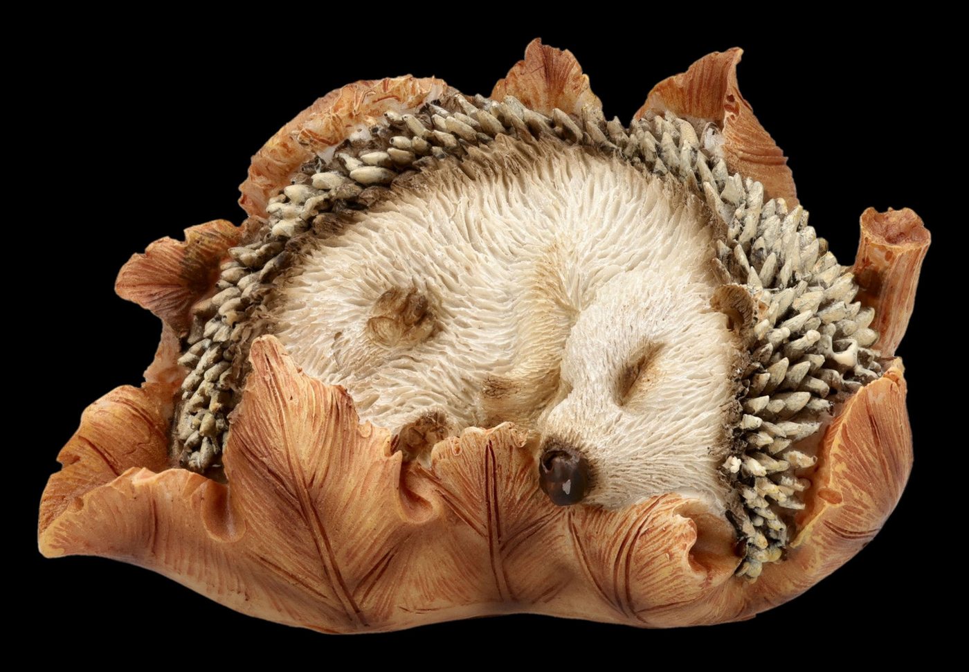 Figuren Shop GmbH Gartenfigur Igel Statue – Gartenfigur Tierdeko Winterschlaf Blatt Dekofigur 9 cm Bild 4