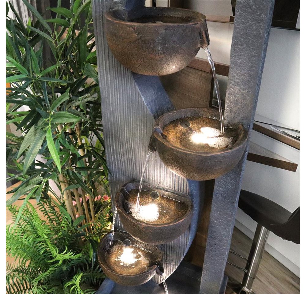 Wacredo Gartenbrunnen Premium Wasserspiel Komplettset Malaysia, Wasserbecken BxT: 41.5x27.5 cm, Gesamtmaße: 41,5 x 27,5 x 124,5cm (L x B x H) Bild 2