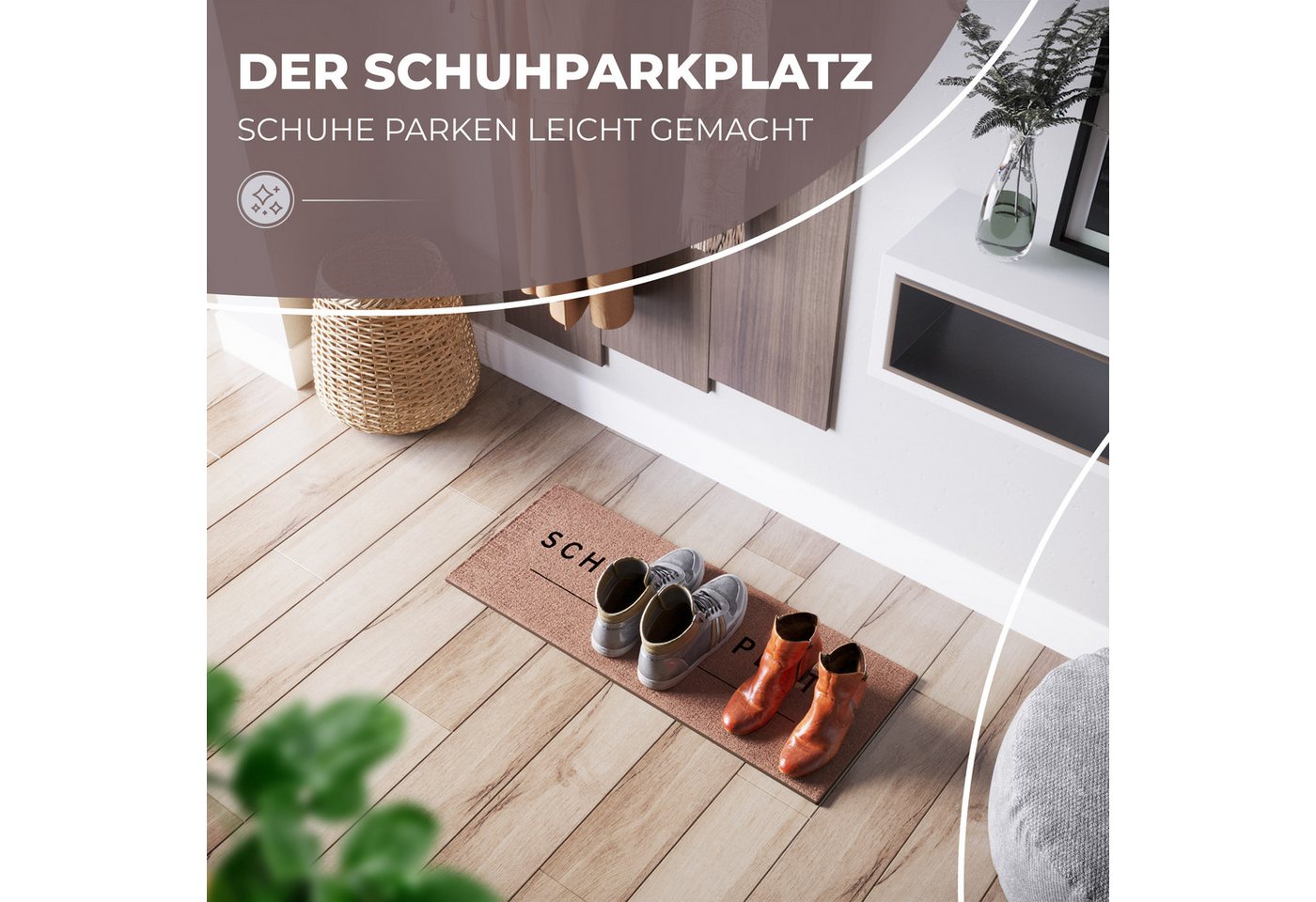 ElbFuchs Fußmatte Schuhparkplatz, Waschbare & Rutschfeste Indoor-Schuhmatte, Rechteckig, Schmutzfangmatte für Flur & Eingang Bild 4