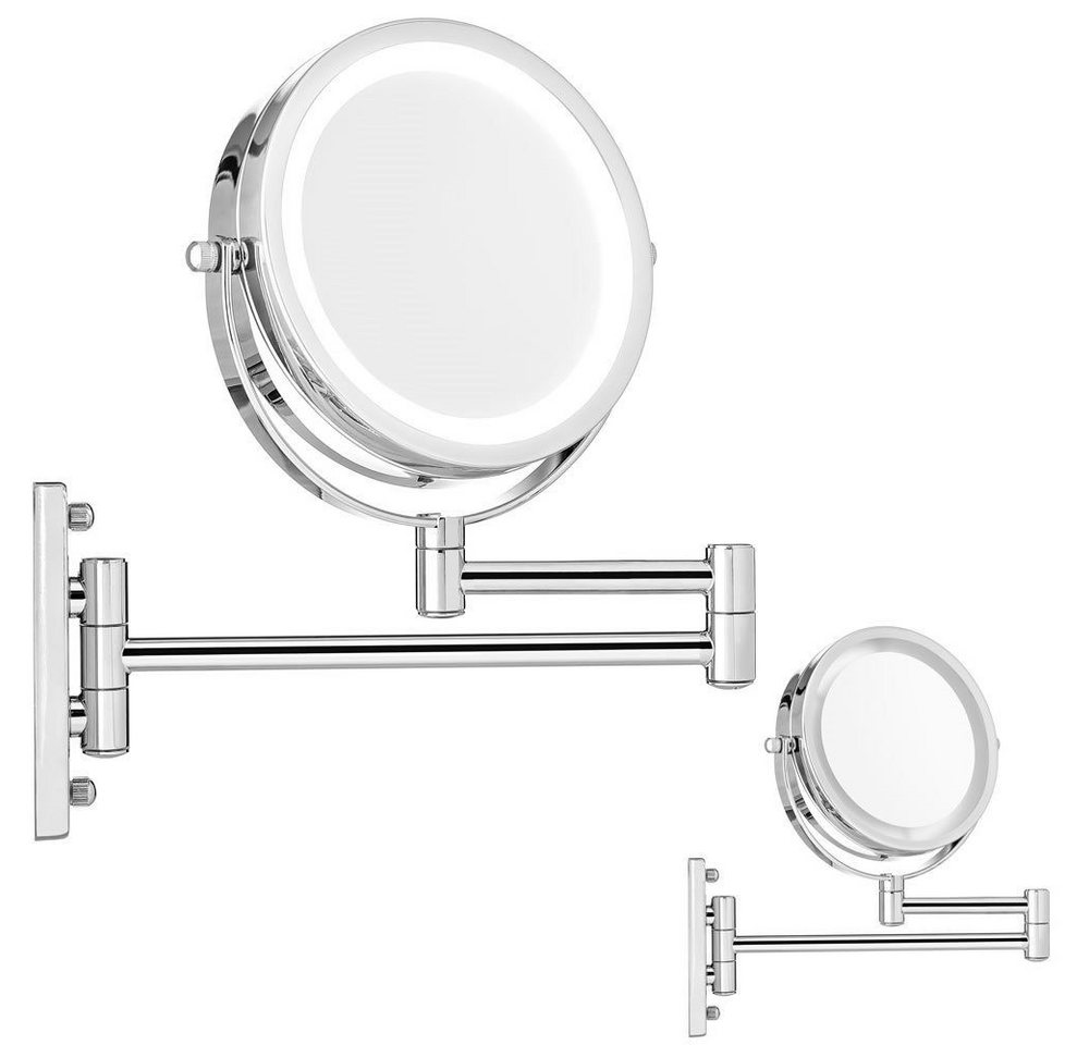 Feel2Home Kosmetikspiegel Schminkspiegel Wandspiegel inkl. LED 10-fach Makeup Badspiegel Rund (Stück, 1-St., Spiegel), Led, 10-fach Vergrößerung Bild 2