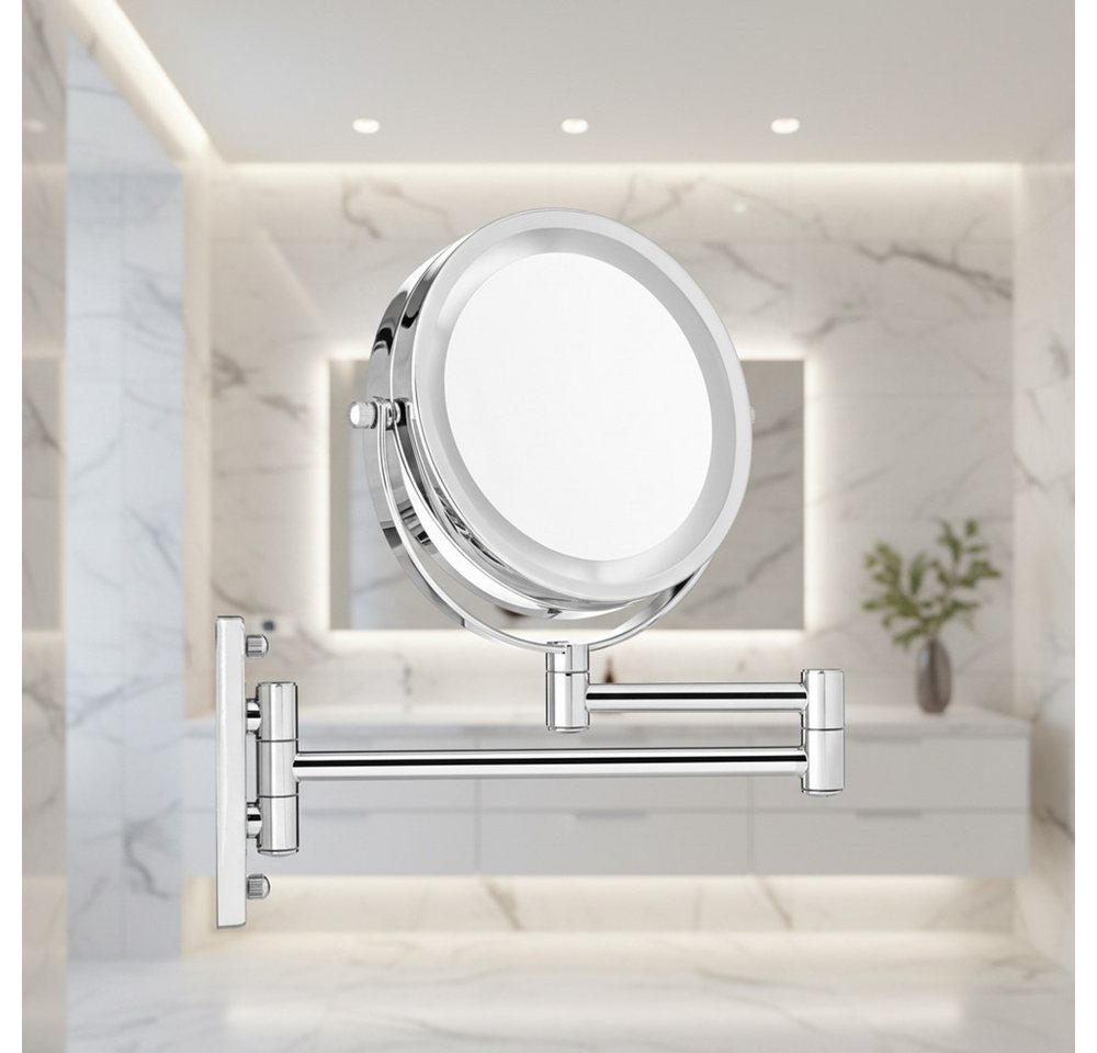 Feel2Home Kosmetikspiegel Schminkspiegel Wandspiegel inkl. LED 10-fach Makeup Badspiegel Rund (Stück, 1-St., Spiegel), Led, 10-fach Vergrößerung Bild 5