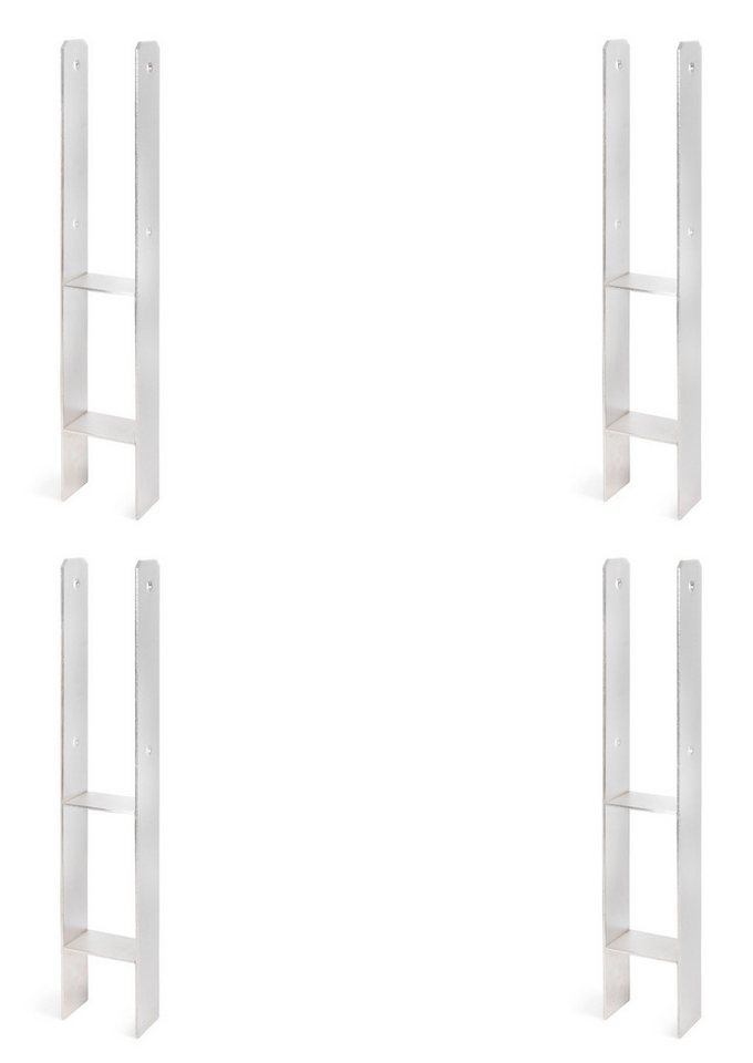 Alberts Pfostenträger Alberts 4 x H-Pfostenträger, Edelstahl, 91x600 mm, Materialstärke 4 mm, (4-St), Alberts H-Pfostenträger im Bundle, Edelstahl, Höhe 300 mm, Gesamthöhe Bild 4
