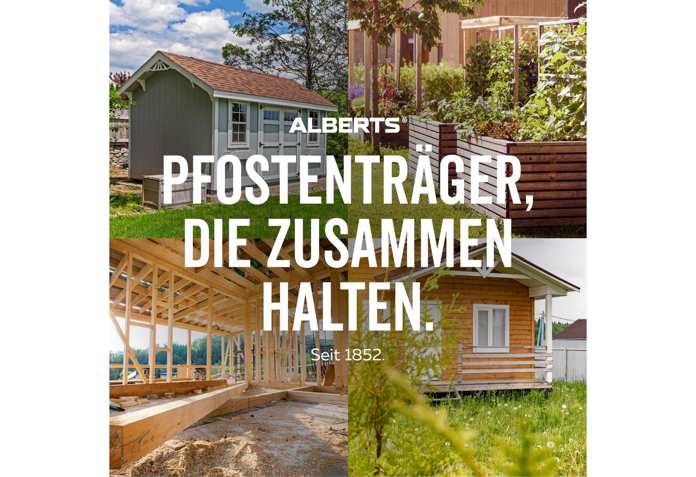 Alberts Pfostenträger Alberts 4 x H-Pfostenträger, Edelstahl, 91x600 mm, Materialstärke 4 mm, (4-St), Alberts H-Pfostenträger im Bundle, Edelstahl, Höhe 300 mm, Gesamthöhe Bild 5