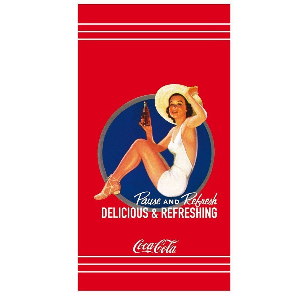 CTI Badetuch Coca Cola Pin Up 85 x 160 cm Velouroptik