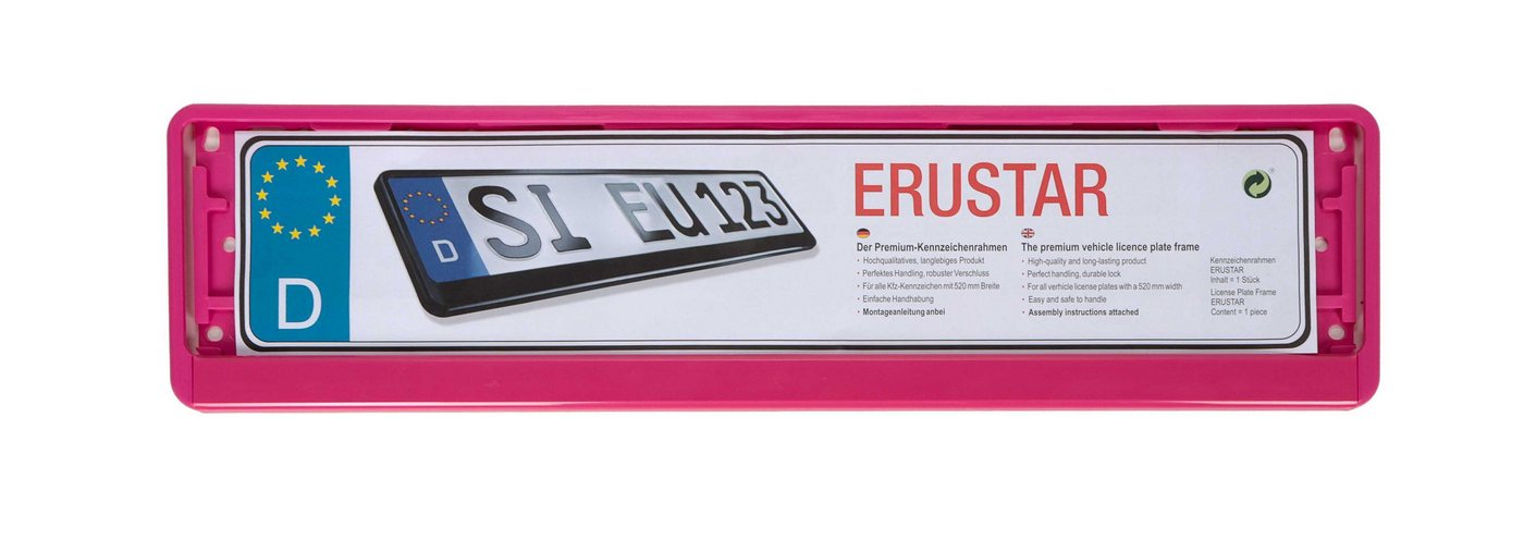 Bubble-Store Kennzeichenhalter Auto Kennzeichenhalterung, (Rahmenfarbe pink), KFZ Nummernschildhalter Bild 3