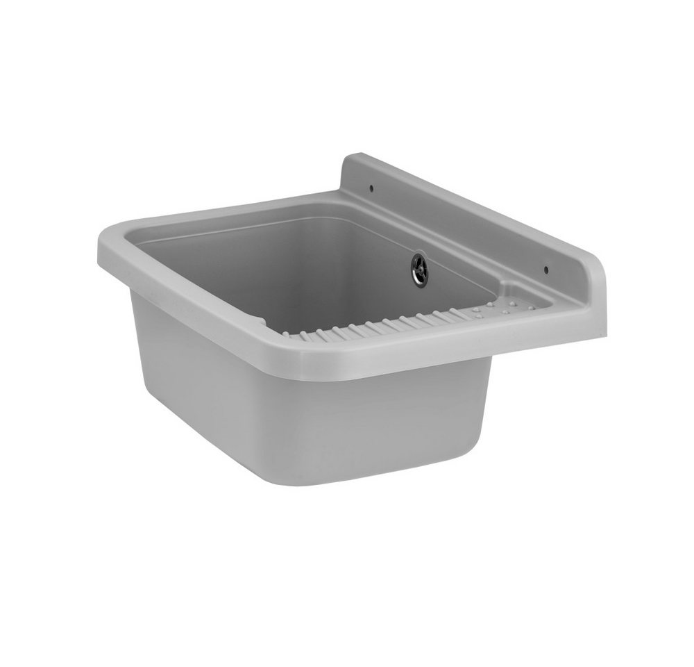 Lavre Waschbecken Gradia, Kunststoff Spülbecken Waschtrog Ausgussbecken, 50x33x24 cm, Grau Bild 5
