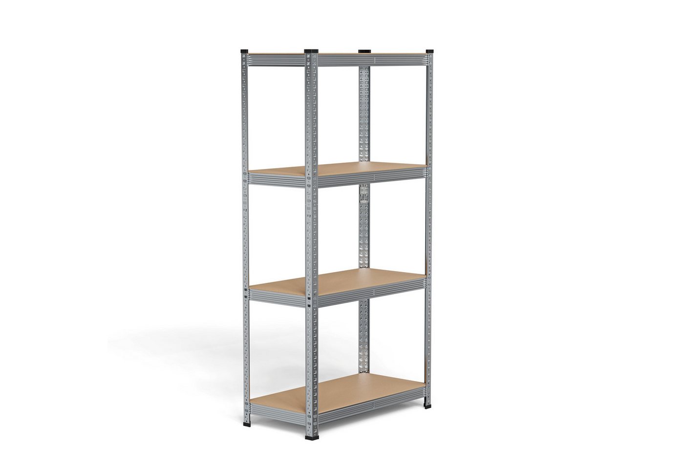 JEOBEST Schwerlastregal Kellerregal, Lagerregal 160x80x40cm, Metall, Keller/Garage /Lager, 1/2-tlg., 4 MDF-Platten Kellerregal, Steckregal (Silber) Bild 3