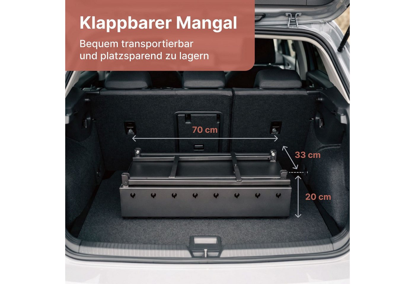 BIG-PAN Grillbesteck-Set Klappbar Mangal für 11 Spieße 70cm Grillfächer Bild 2