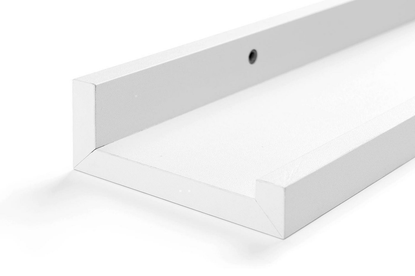 Home4You Wandregal Bilderleiste, Weiß Matt, PVC, MDF, B 80 x H 10 x T 4 cm Bild 3